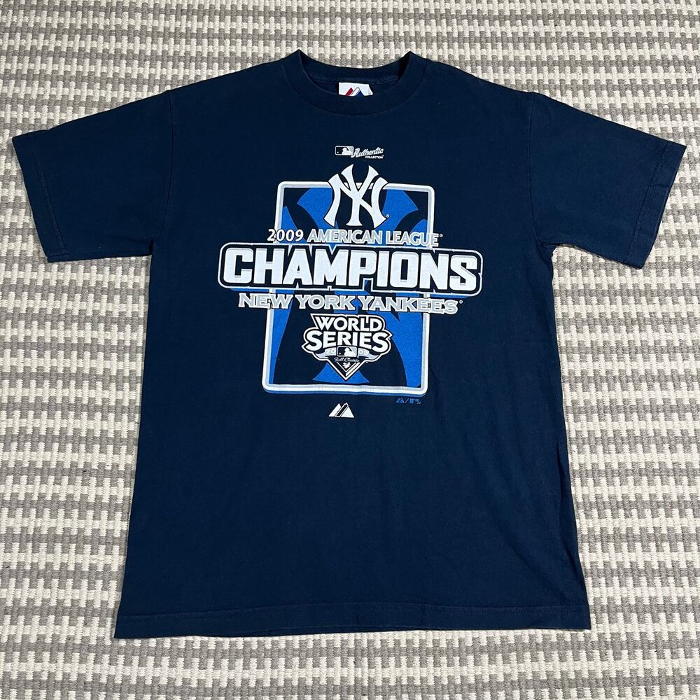New York Yankees 2009 American League Champions AL World Series M Blue T Shirt